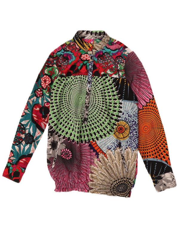 Bluză cămașă pulover pentru femei Desigual UK 10, patchwork multicolor mic