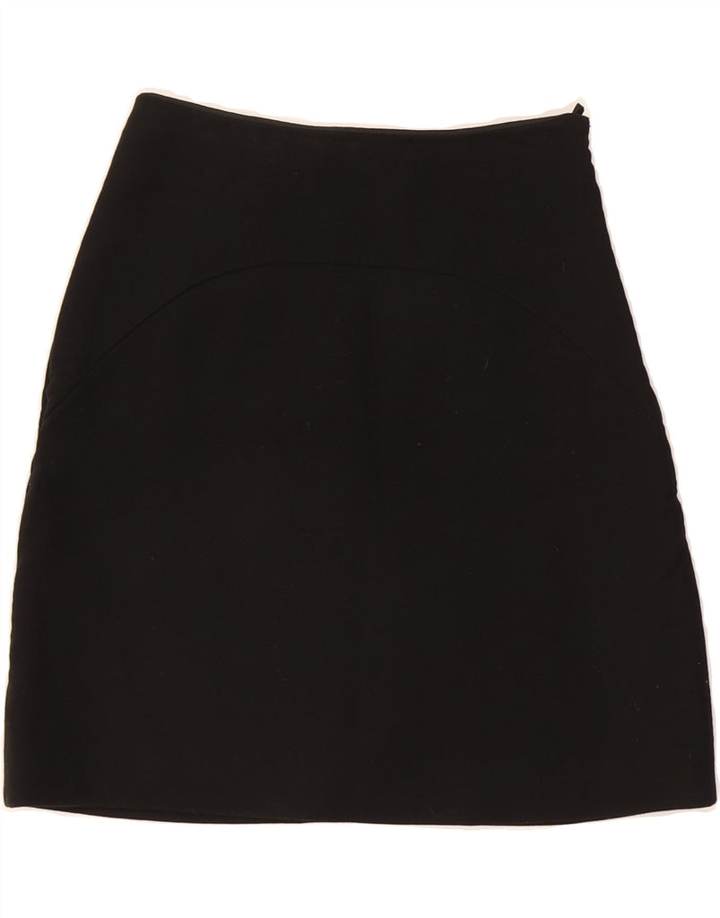 PRADA Womens Midi A-Line Skirt IT 38 Small W26 Black Cotton Classic Vintage Prada and Second-Hand Prada from Messina Hembry 