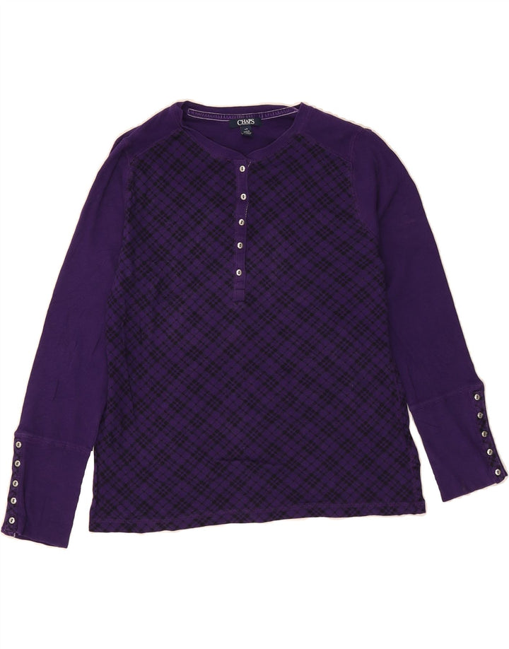 CHAPS Womens Top Long Sleeve UK 16 Large Purple Check Cotton Vintage Chaps and Second-Hand Chaps from Messina Hembry 