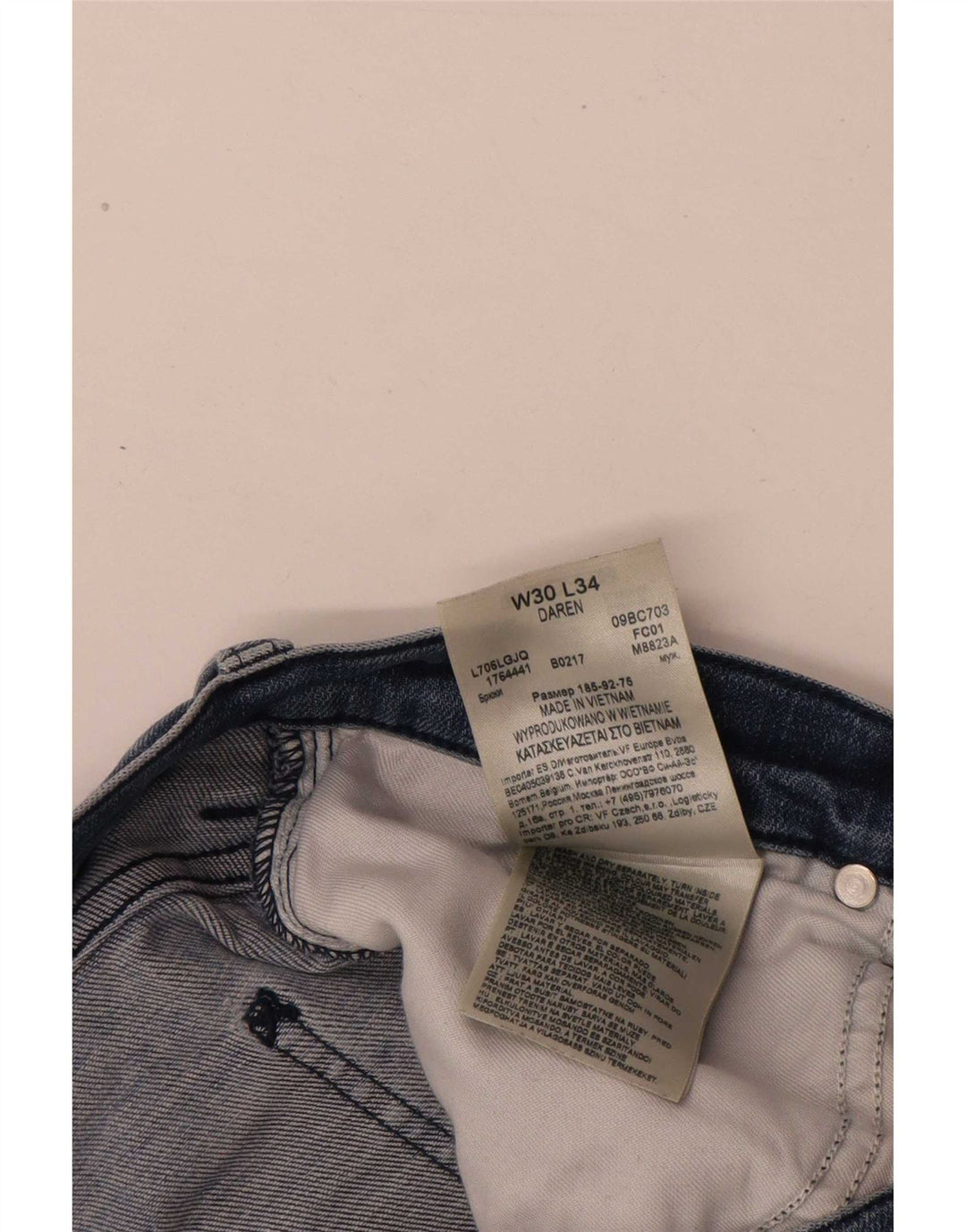 Blugi Distressed drepte pentru bărbați Lee W30 L31 Bumbac albastru