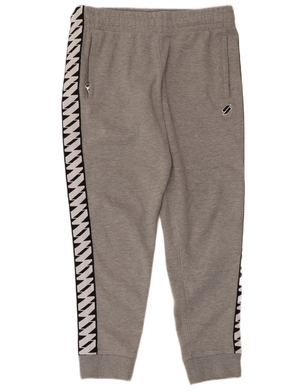 Pantaloni de trening grafic pentru bărbați Superdry Pantaloni de jogging Gri mediu Colorblock