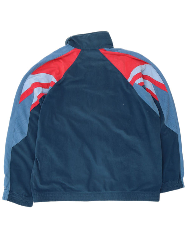 Diadora Mens Tracksuit Top Jacket UK 42 Large Blue Colourblock Sports