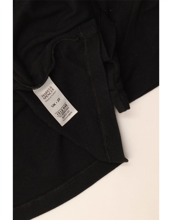 Bluză pentru femei Marks & Spencer, UK 22 3XL, bumbac negru