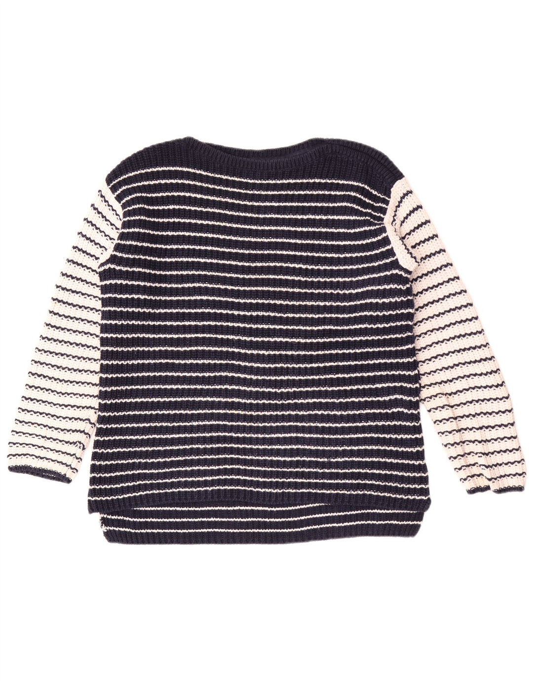 Marks & Spencer Womens Boat Neck Jumper Sweater UK 14 Medium Navy Blue