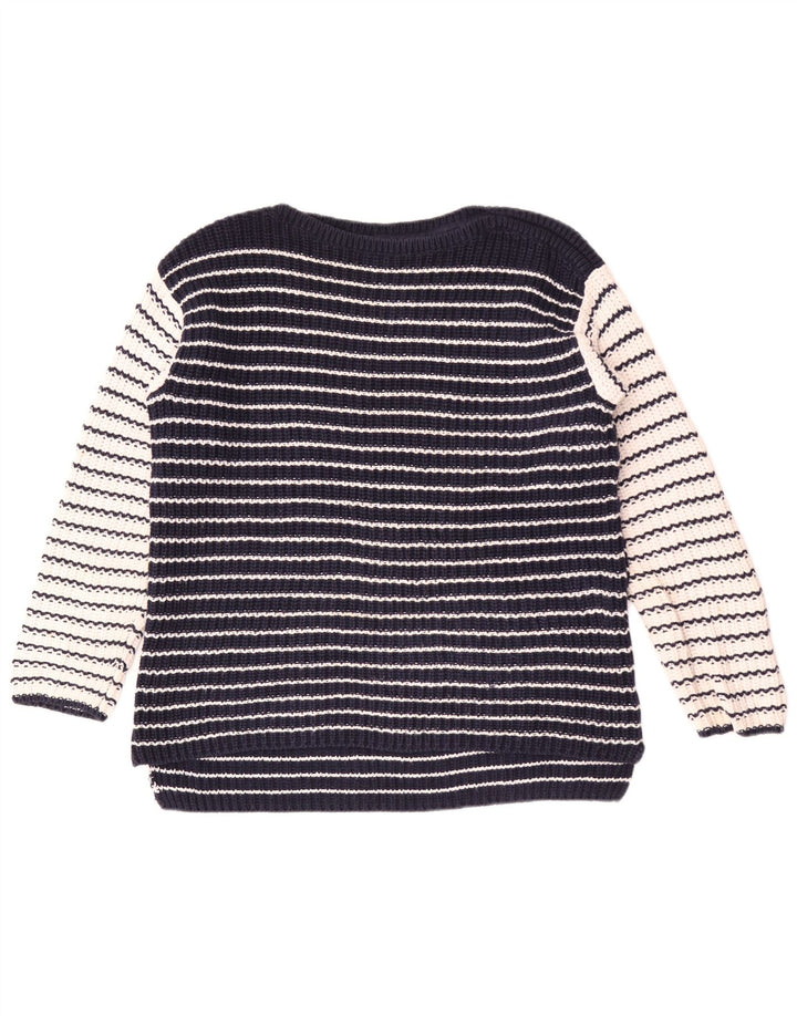 Marks & Spencer Womens Boat Neck Jumper Sweater UK 14 Medium Navy Blue
