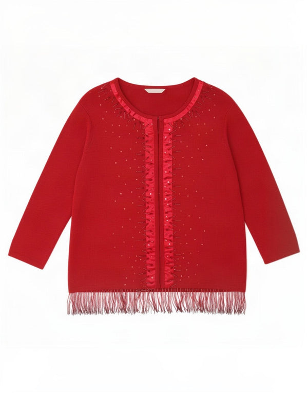 Marks & Spencer Pulover Cardigan St. Michael pentru femei UK 16 Lung burgundy