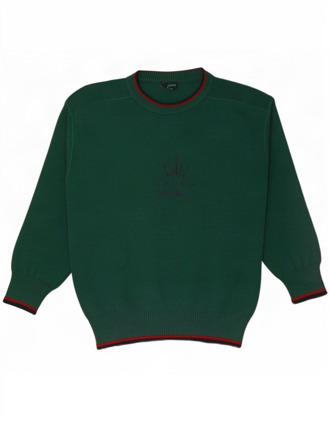 Pulover vintage pentru bărbați, cu grafică, cu decolteu, verde mare