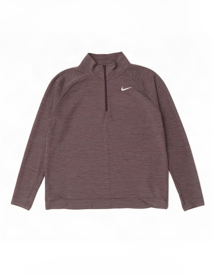 Top de trening pentru bărbați Dri Fit, cu fermoar și gât, din poliester striat XL