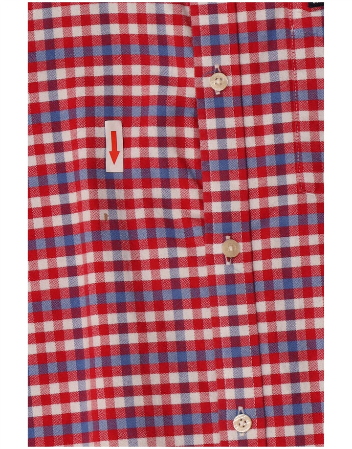 Cămașă cu mânecă scurtă pentru bărbați Superdry 2XL, bumbac vichy roșu
