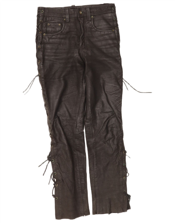 Pantaloni de piele Modeka pentru femei W28 L30 piele neagră