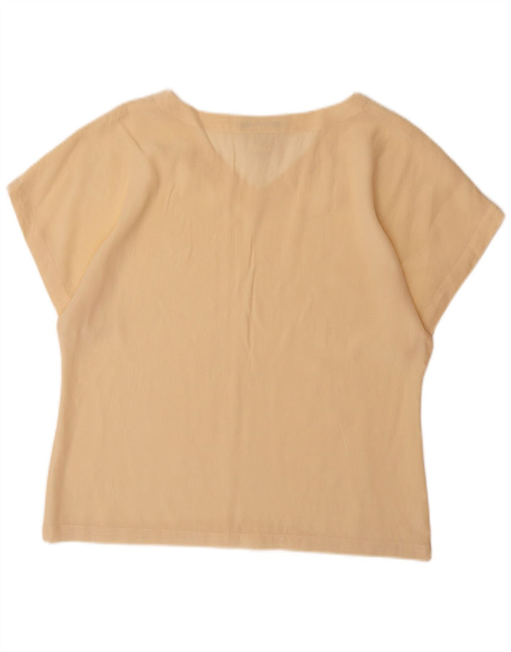 MAX MARA Tricou pentru femei Top UK 14 Mare Bej Mătase