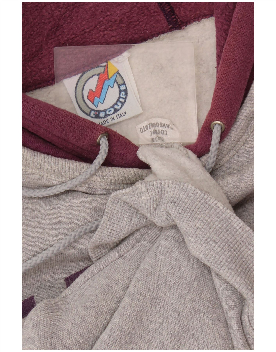 Pulover L'Equipe pentru damă, cu grafică, cu captură lejeră, UK 20 2XL, bumbac gri