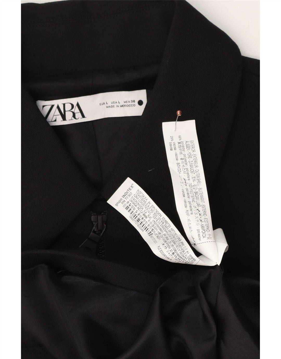 Jachetă blazer supradimensionată pentru femei Zara UK 16 Poliester negru mare