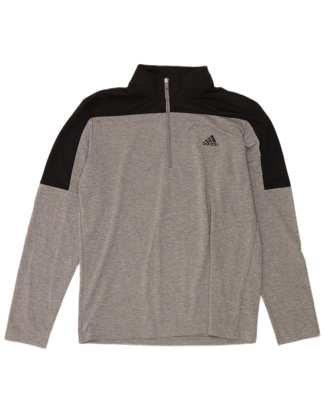 ADIDAS Mens Zip Neck Pullover Tracksuit Top Medium Grey Colourblock