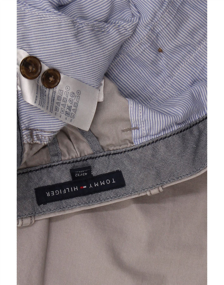 TOMMY HILFIGER Pantaloni chino drepți pentru bărbați L42 L32 bumbac gri