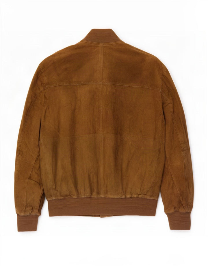 Bomber vintage pentru bărbați din piele intoarsa UK 40, mare, bej