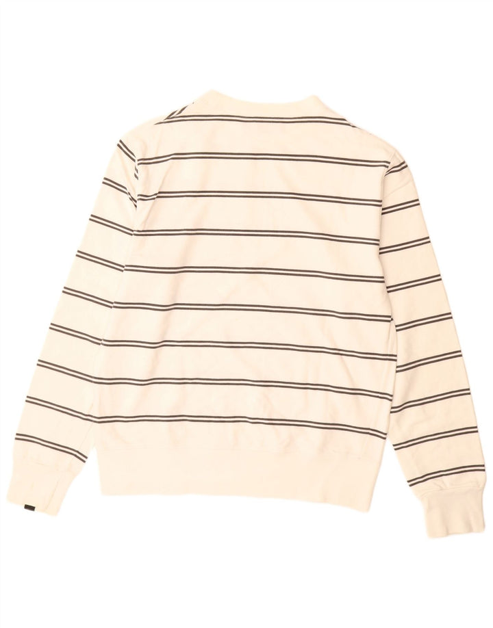 Pulover grafic pentru bărbați CONVERSE, bumbac cu dungi alb mediu, bumbac