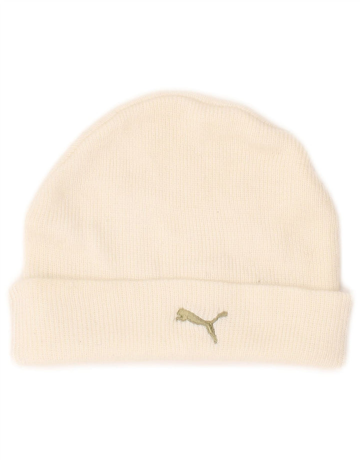 Puma Mens Graphic Knit Beanie Hat One Size White