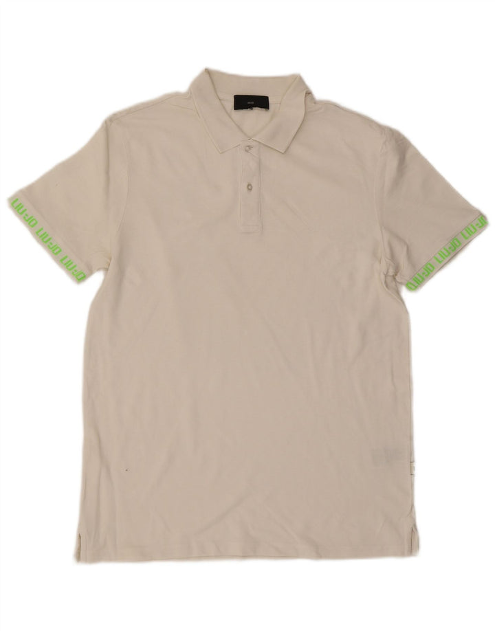 Tricou polo cu grafic Liu Jo pentru bărbați, bumbac alb mare