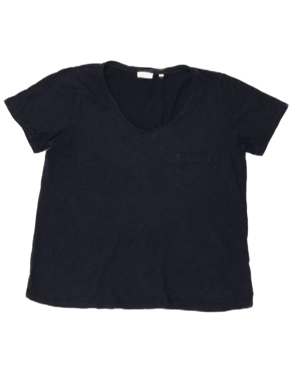Pulover cu glugă pentru femei Fat Face UK 16 mare bumbac bleumarin