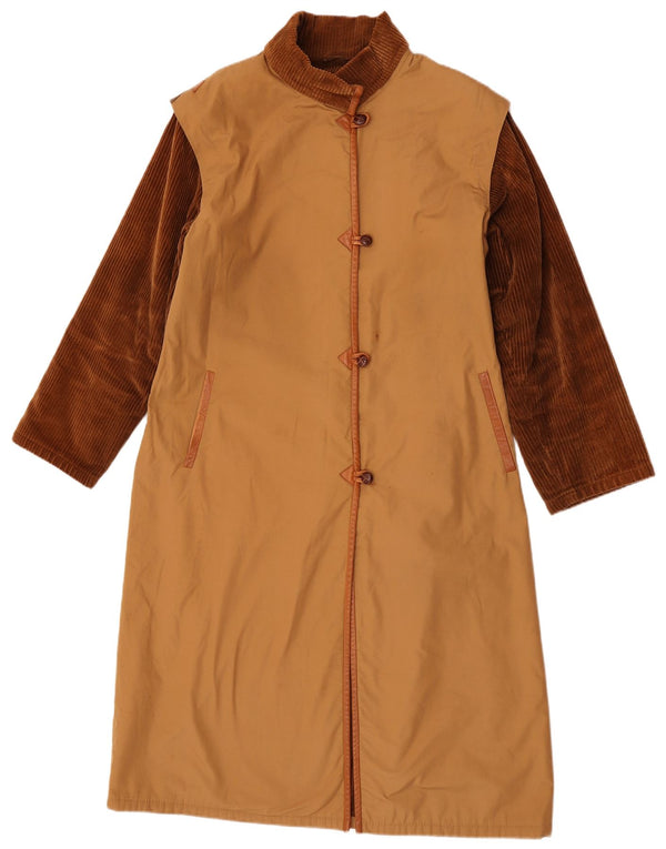 Pardesiu vintage pentru femei UK 16 mare, maro, bloc de culoare