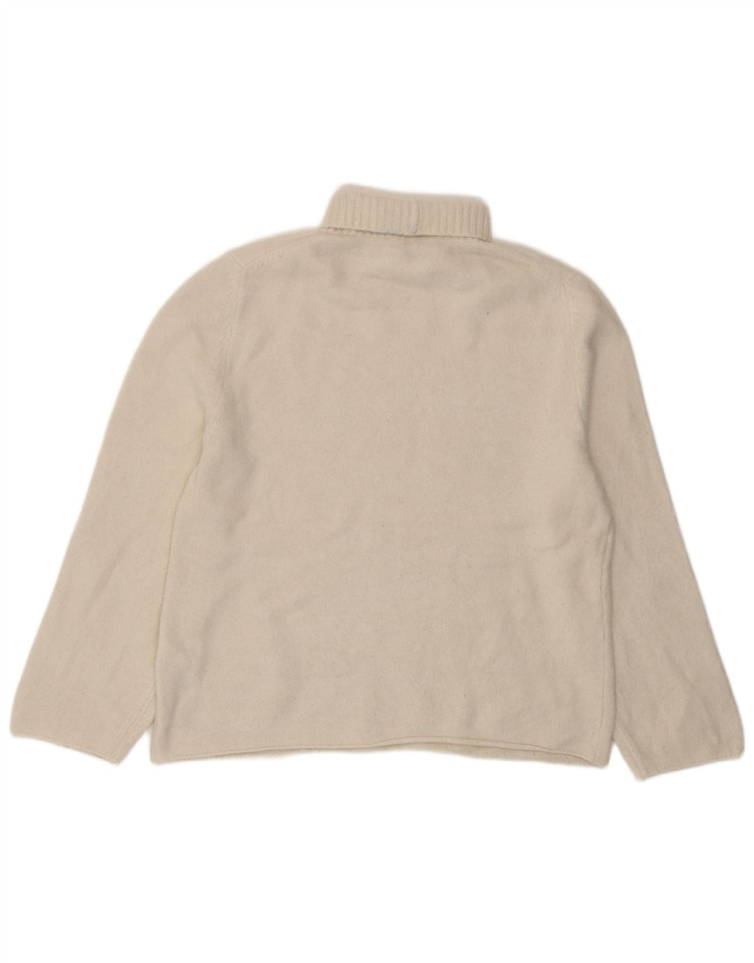 Pulover supradimensionat pentru femei Zara, cu gât rulat, UK 10, mic, alb, acrilic