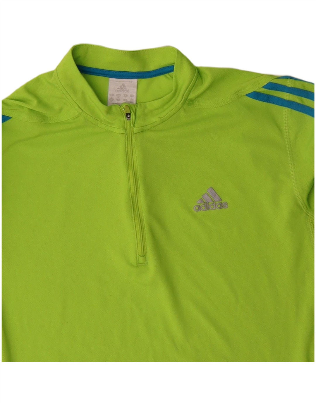 Trening ADIDAS pentru bărbați, cu fermoar și gât, din poliester verde mediu