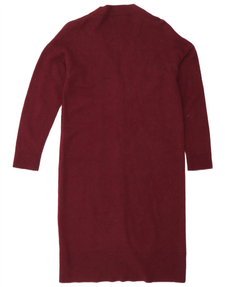 Pulover cardigan cu paragate Massimo Dutti pentru femei UK 14 Burgundy mediu