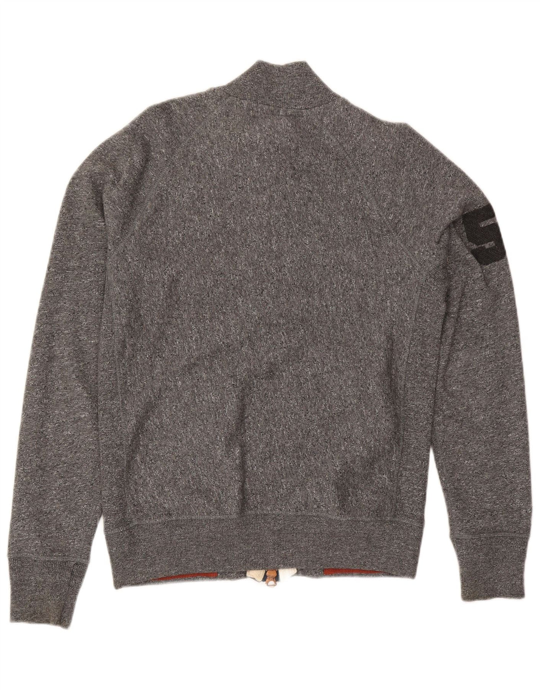 Jachetă de top pentru trening grafic Superdry pentru bărbați, mare, gri, bumbac