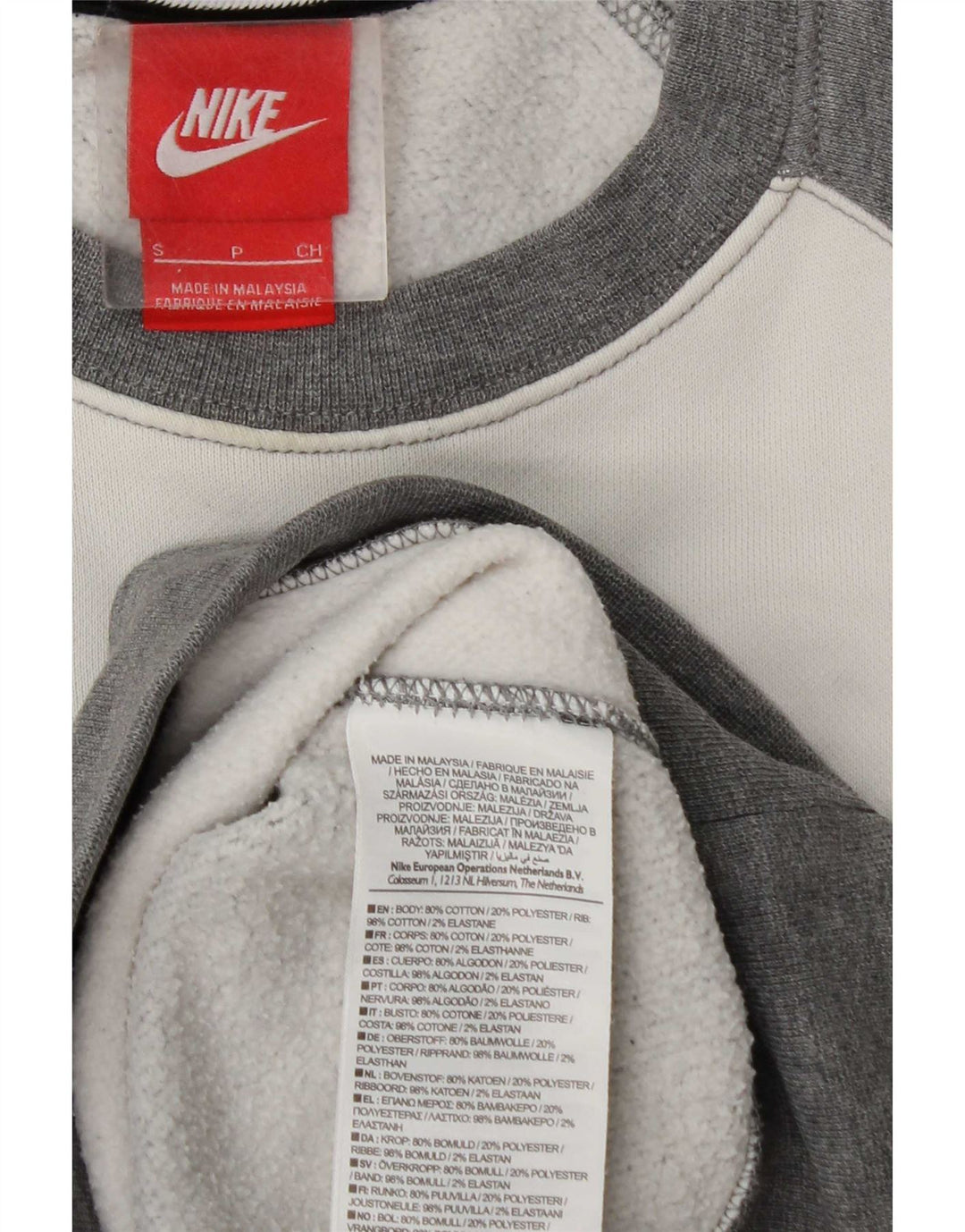 Hanorac grafic pentru bărbați Nike Jumper mic, gri, bumbac color bloc