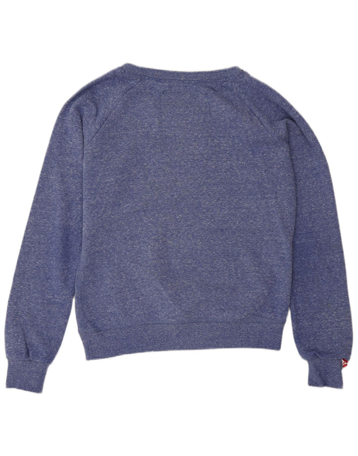 Pulover pentru atletism de atletism pentru femei SUPERDRY, UK 14, albastru mediu, pete