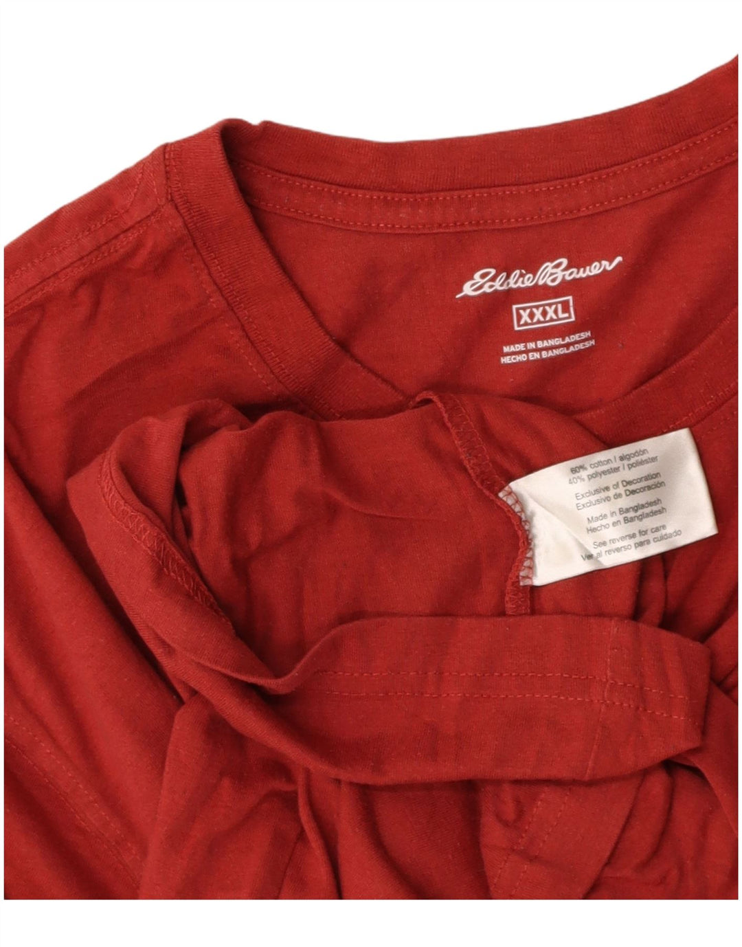 EDDIE BAUER Mens T-Shirt Top 3XL Red Cotton