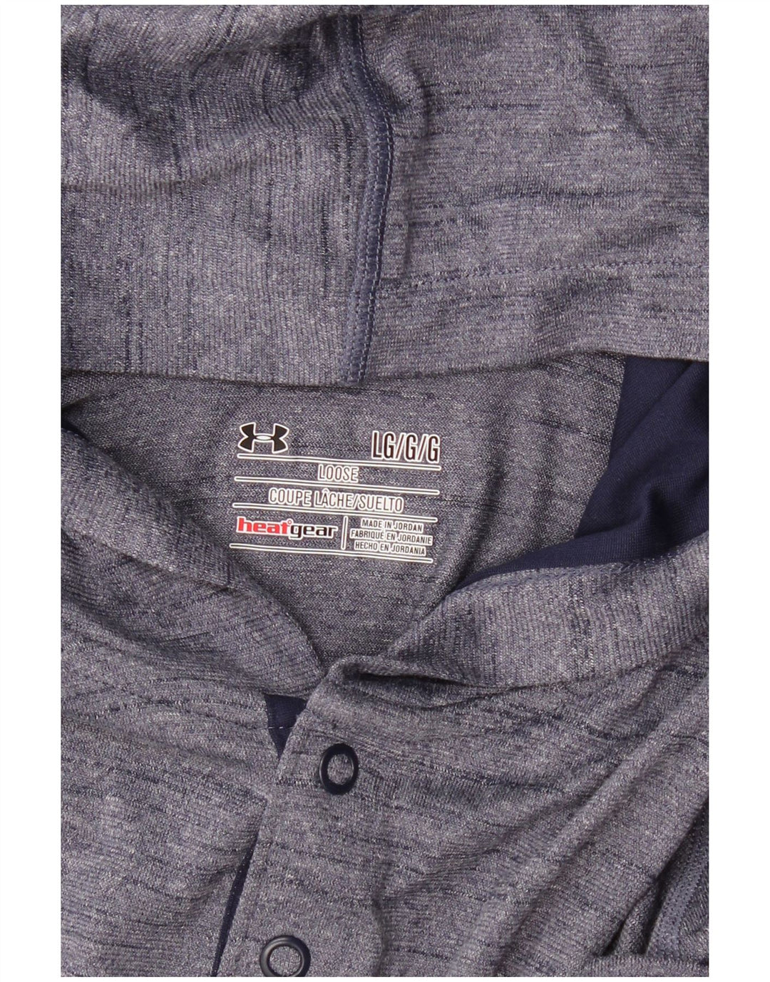 UNDER ARMOUR Bărbați Heat Gear Top cu glugă cu mânecă lungă, mare, bleumarin, pete