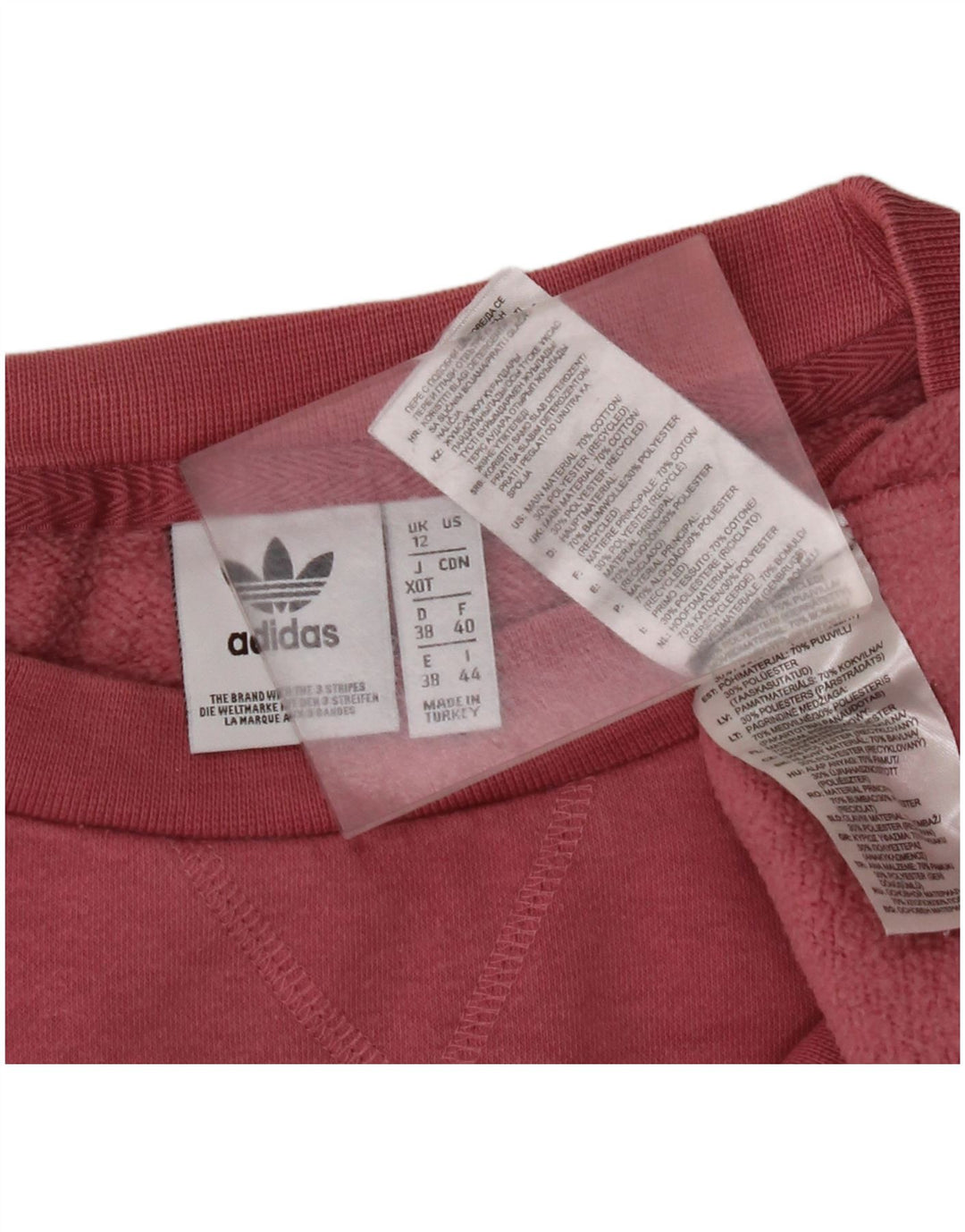 Pulover supradimensionat pentru femei ADIDAS UK 12 bumbac roz mediu
