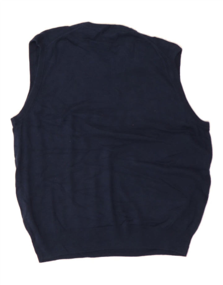 IZOD Mens Vest Tank Top Large Navy Blue Cotton Vintage Izod and Second-Hand Izod from Messina Hembry 
