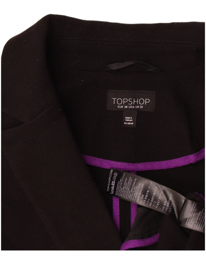 Topshop pardesiu supradimensionat pentru femei UK 10 mic poliester negru