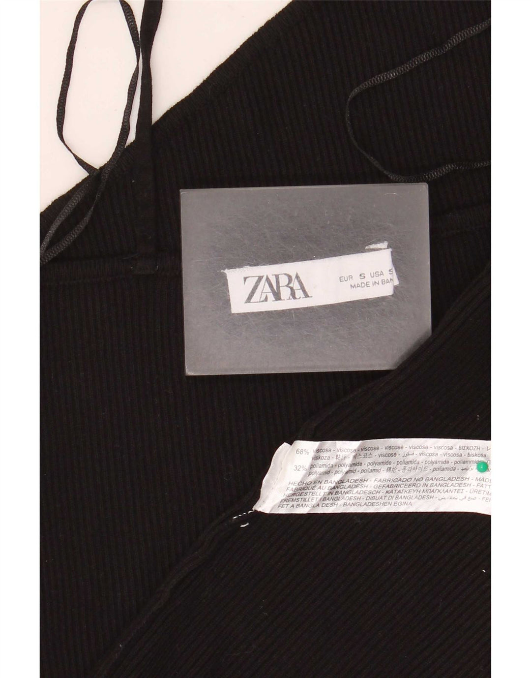 Crop Top pentru femei Zara UK 10 Small Black Viscose