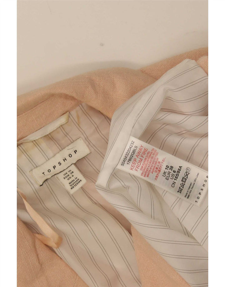 Jachetă Topshop pentru femei la dublu piept, UK 10, mic, roz, viscoză