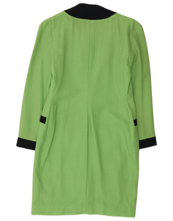 Gai Mattiolo Womens Longline Blazer Jacket IT 42 Medium Green Colourblock