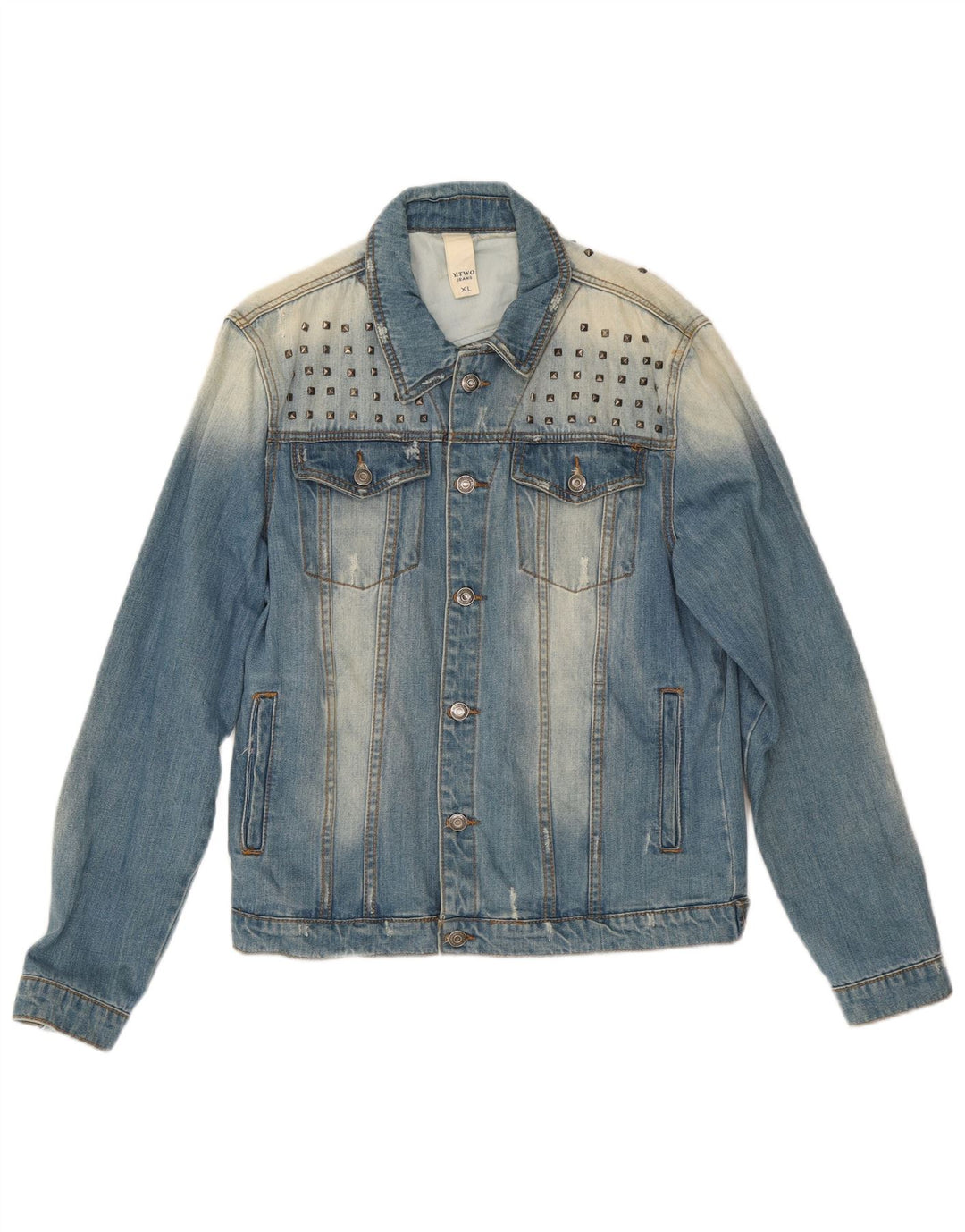Jachetă vintage pentru bărbați din denim învechit UK 42 XL, bumbac albastru