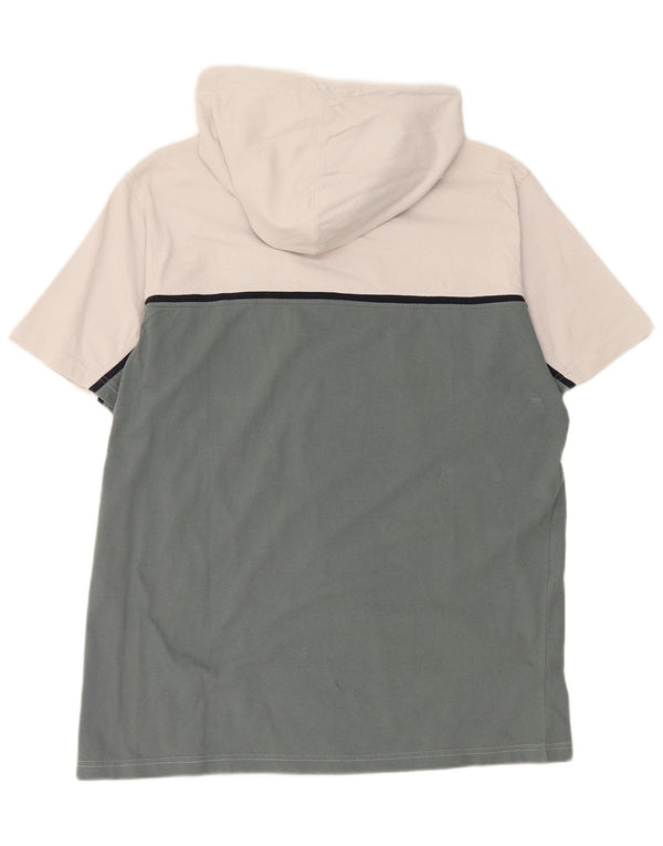 Tricou pentru bărbați CHAMPION, cu glugă, cu fermoar, cu gât, 2XL, bumbac color bloc alb