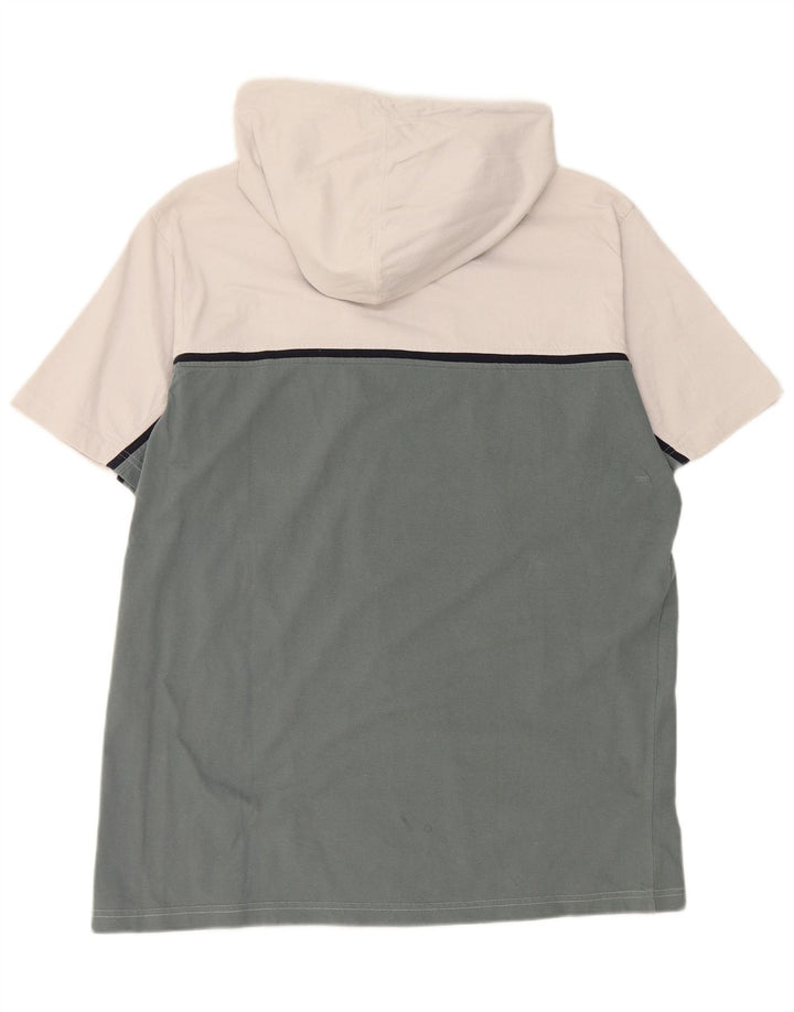 Tricou pentru bărbați CHAMPION, cu glugă, cu fermoar, cu gât, 2XL, bumbac color bloc alb