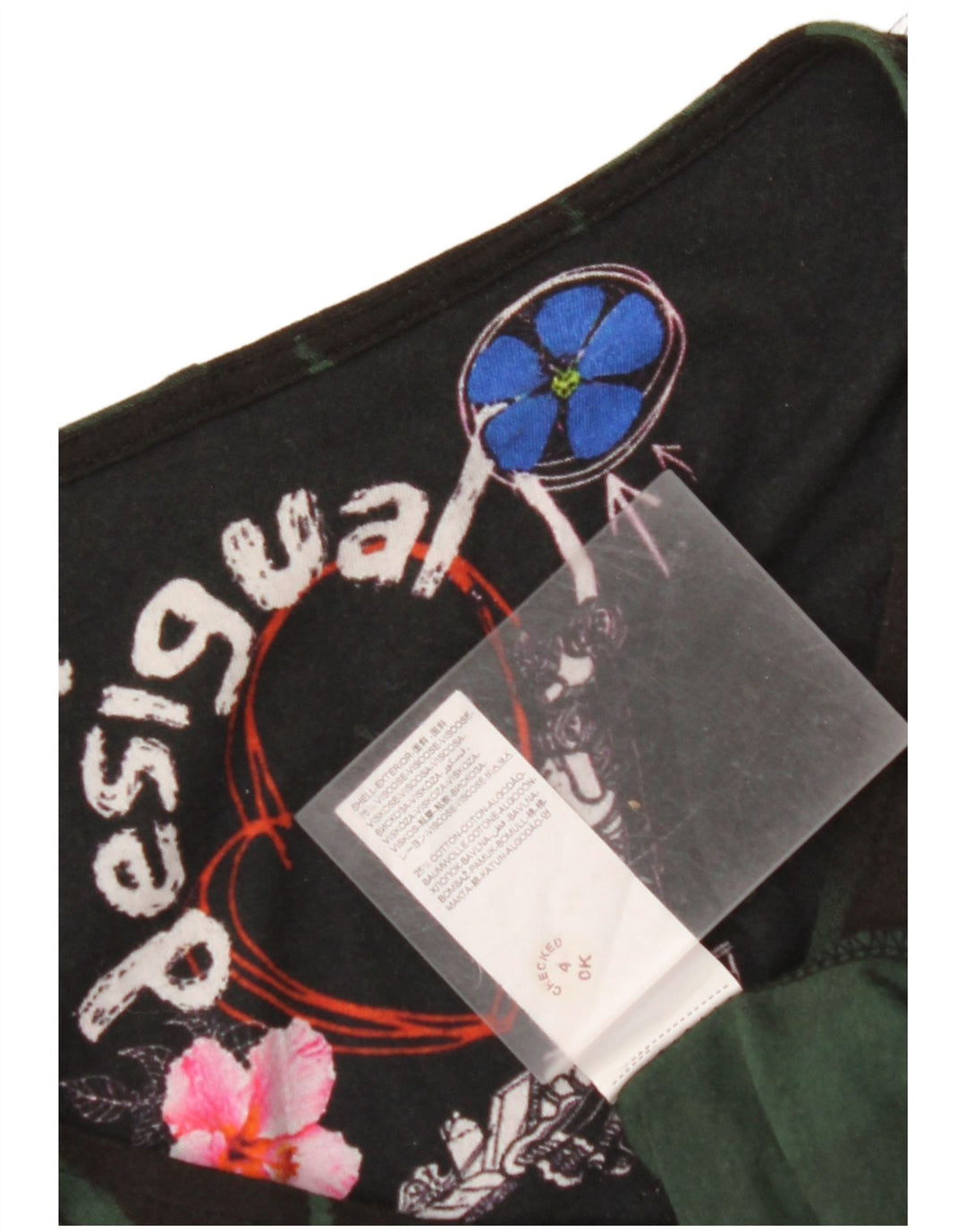 DESIGUAL Rochie cu mânecă lungă cu mânecă lungă pentru femei UK 12 Medium Black Floral