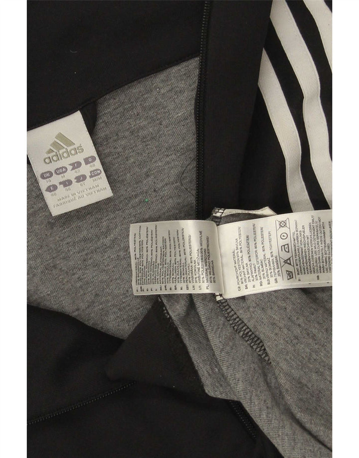 Jachetă de top pentru trening Adidas pentru femei UK 14 Poliester mediu negru