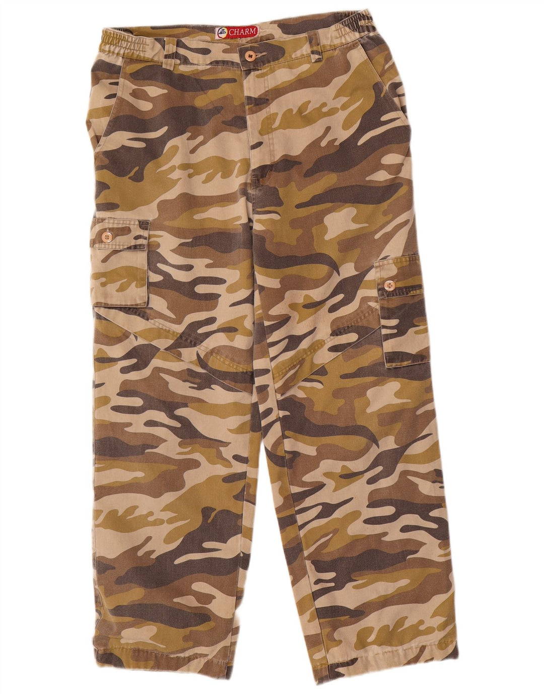 Pantaloni cargo drepți pentru bărbați VINTAGE L34 L28 bumbac camuflaj bej