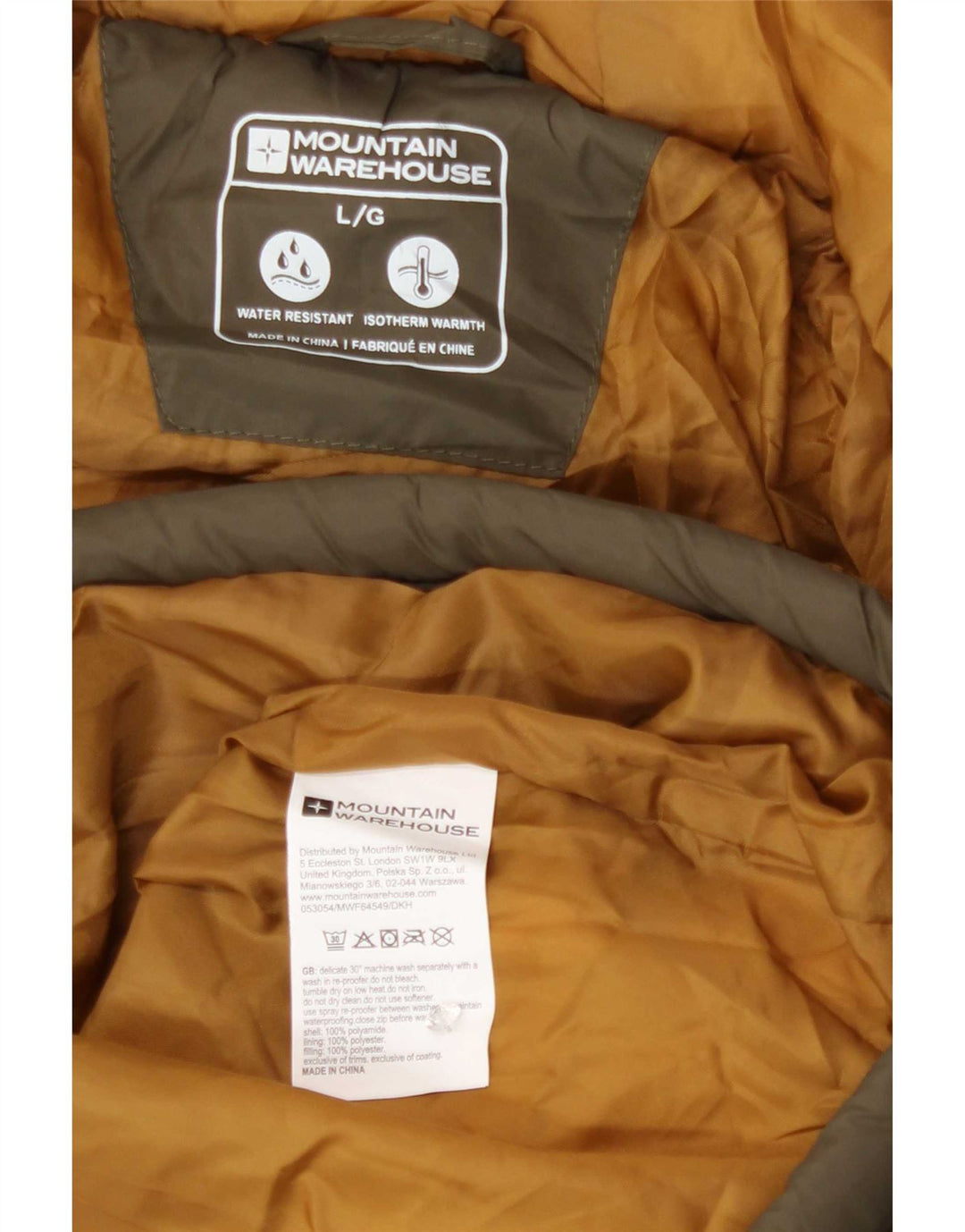 Jachetă căptușită cu glugă pentru bărbați Mountain Warehouse UK 40 Poliamidă kaki mare
