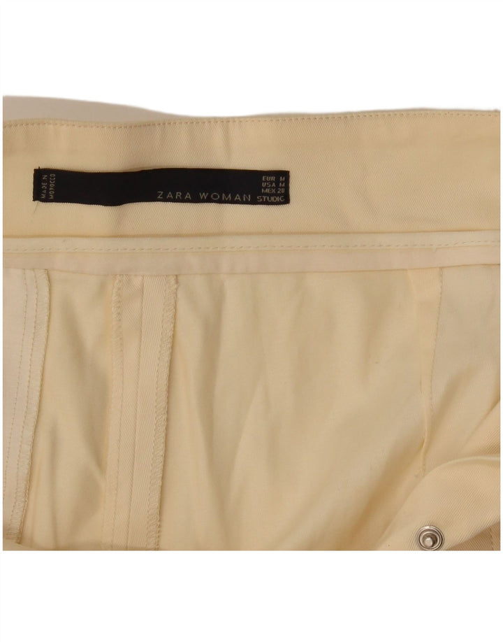 Pantaloni tăiați pentru femei Studio cu picioare largi Zara Mediu L28 L24 Alb cadru