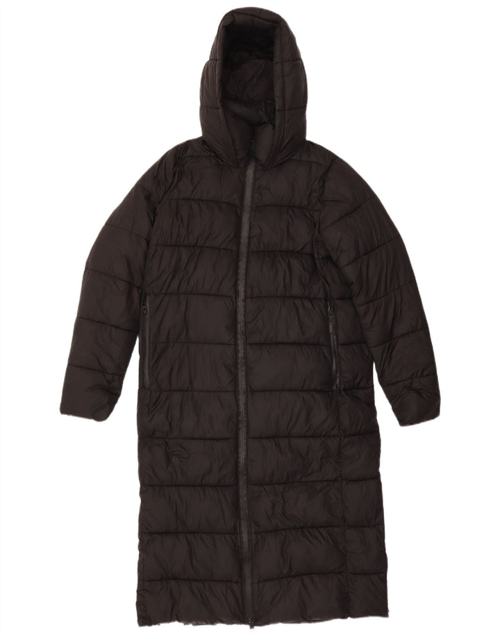 Palton căptușit cu glugă supradimensionat pentru femei ZARA UK 10 Poliester negru mic