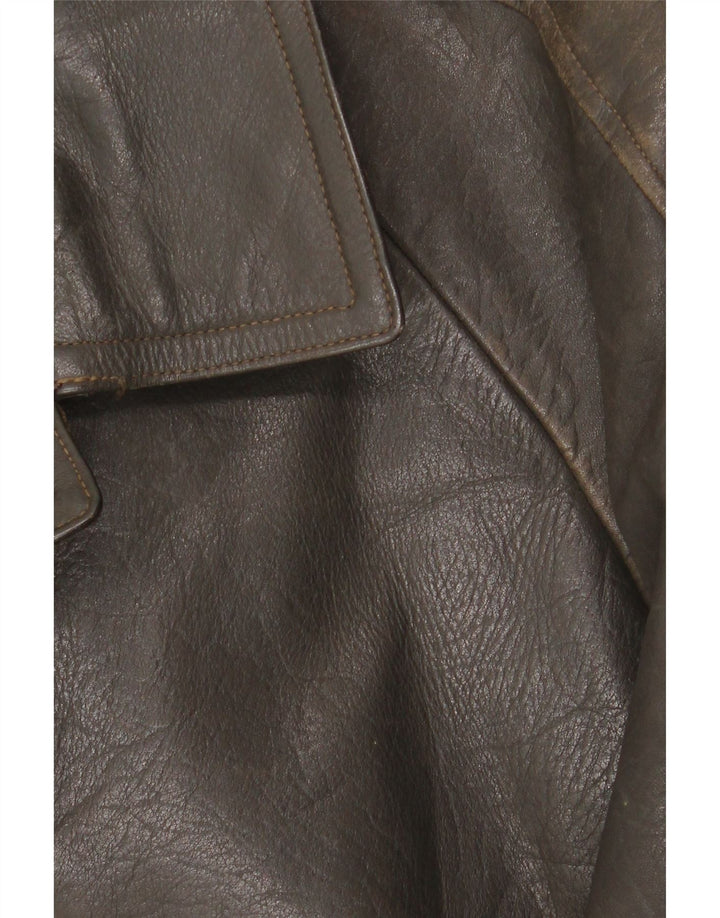 Jachetă de piele vintage pentru bărbați IT 48 Medium Khaki