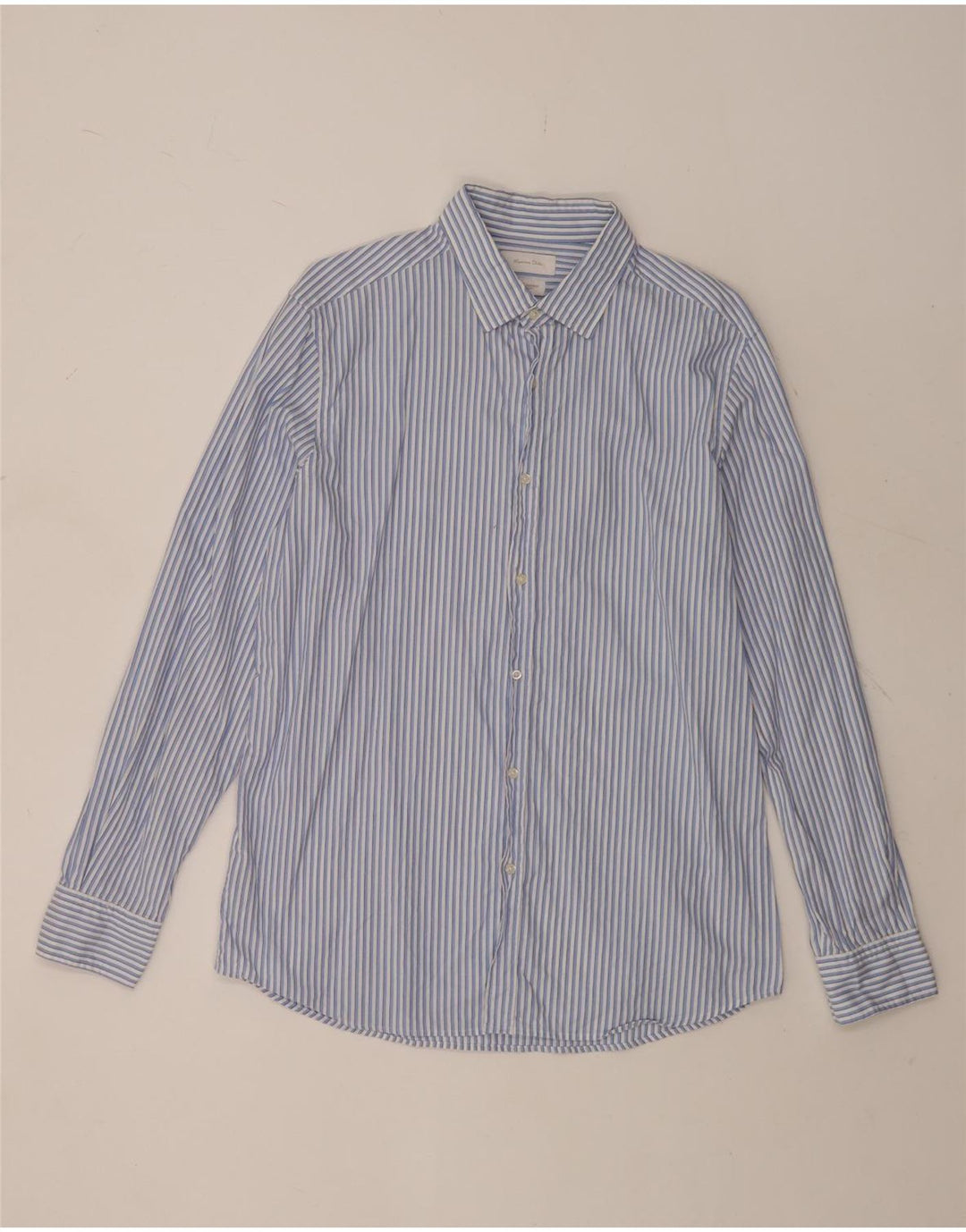 Cămașă Massimo Dutti pentru bărbați, bumbac cu dungi XL, albastru